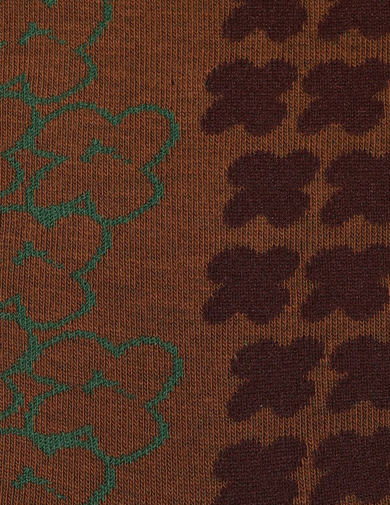 Flowers On A Brick Wall - Green and Brown